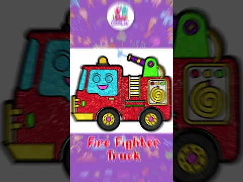🚒🖍️ ¡Cómo dibujar un camión de bomberos de colores! 🎨 #shorts  #drawing #tutorial