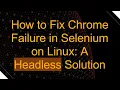 How to Fix Chrome Failure in Selenium on Linux A Headless Solution