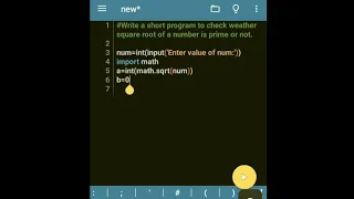 Short Python program to check if square root of a number is prime