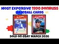 1990 Donruss Most Expensive eBay Sales Baseball Cards March 2026