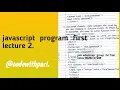 javascript first program lecture 2 web development course