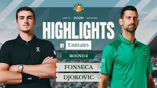 joao fonseca vs novak djokovic round 3 highlights by emirates roland garros 2026