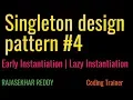 Singleton design pattern in Java Early Instantiation Lazy Instantiation Coding Trainer