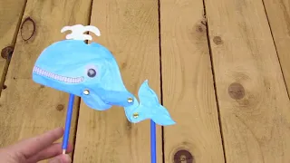 FREE Printable Activity - Swimming Whale Puppet