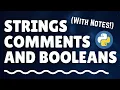 Python String Comments And Boolean with notes Techie Programmer
