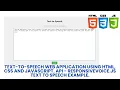 Text to Speech Web Application using HTML CSS and JavaScript API ResponsiveVoice Text to Speech
