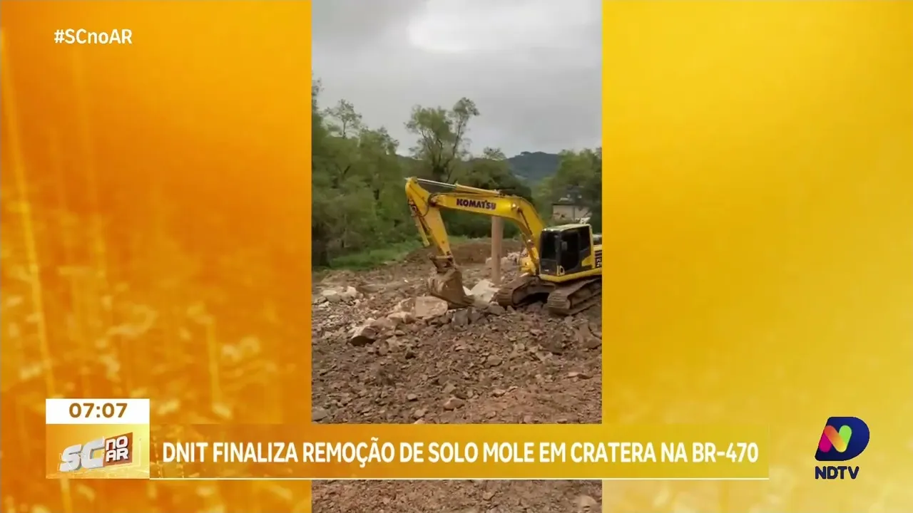 DNIT conclui remoção do solo mole na BR-470 após cratera
