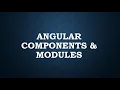 How to create component and module in Angular Brief explanation on Angular components modules