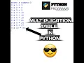 Multiplication Table In Python