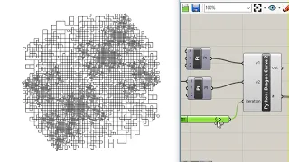 Dragon Curve 2 Fractal Curves by IFS Grasshopper Python Rhino