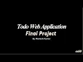 ToDo Web App Using Flask Python Final Project In cs50 Demo by Mukesh Kumar