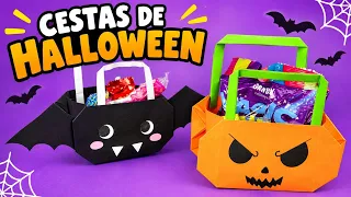 🎃 Cómo hacer bolsas de dulces para Hallloween con papel