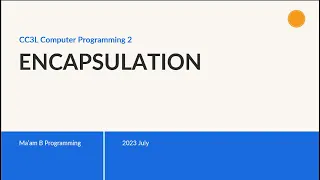 JAVA OOP - Encapsulation TAGALOG