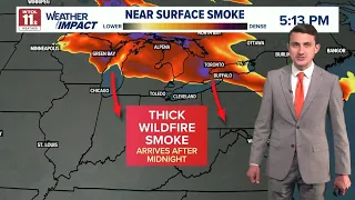 When will we see wildfire smoke Weather Impact Alert Day for thick smoke affecting air quality Thur