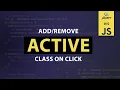 Add Remove Active Class On Click - Html CSS and Javascript How to Add Active Class in Javascript