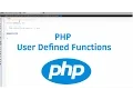 PHP User Defined Functions