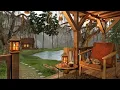 Download Lagu Spring Rain on Cozy Cabin Porch | 8 hours Relaxing Rain Sounds Ambience for Study or Sleep