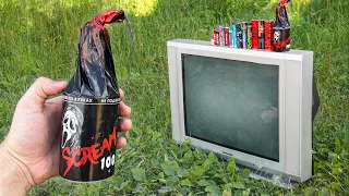 ✅ МОЩНАЯ ПЕТАРДА + БОЛЬШОЙ ТЕЛЕВИЗОР 💥 Петарда Scream 100 удивила сильным свистом!