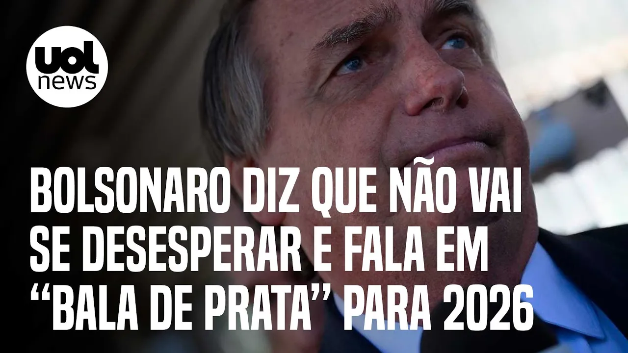 Bolsonaro diz que não se desesperará com risco de ficar inelegível e cita 'bala de prata' para 2026