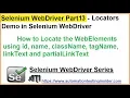 Selenium WebDriver Part13 How to Locate elements Selenium Locators Demo