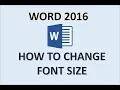 Word 2016 - Font Size
