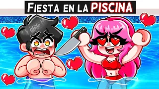 ATRAPADO con la FAN LOCA en una FIESTA de la PISCINA en Roblox SNAPCHAT!