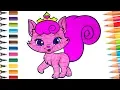 Cute Kitten Colouring Disney Princess Palace Pets Coloring Pages for Kids