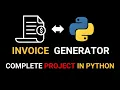 Python Invoice Generator Project for Beginners in HINDI Invoice Automation System