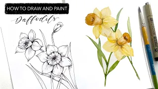 Watercolour Daffodil How To Draw And Paint MARCH S Birth Month Flower