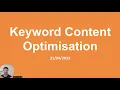 SEO Workshop Keyword Content Optimisation - 2023
