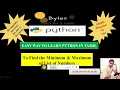 13 Find The Maximum Minimum of a List of Number Python Tutorial for Beginner