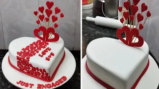 Download Red Velvet Heart Shape Fondant Cake Recipe |Fondant Anniversary Cake Design |Anniversary Cake Ideas MP3