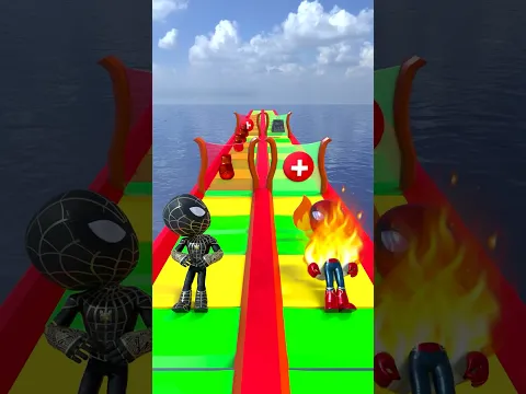 NEW Funny PUNCH RUN CHALLENGE - RED Spider-man vs BLACK Spider-man #gta #shorts