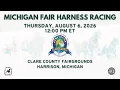 Michigan Fair Harness Racing Clare County Fair August 6 2026
