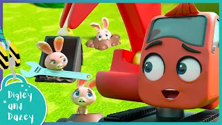 🚧 The Great Bunny Rescue! 🚜 | 10 Mins | Digley and Dazey | Kids Construction Truck Cartoons