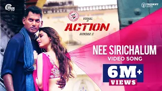action nee sirichalum video song vishal tamannaah hiphop tamizha sadhana sargam sundar c