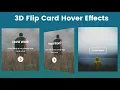 3D FLIP CARD HOVER EFFECTS ANIMATION EFFECTS USING HTML CSS