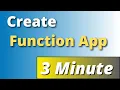 How to Create an Azure Function App 3 Minute Tutorial