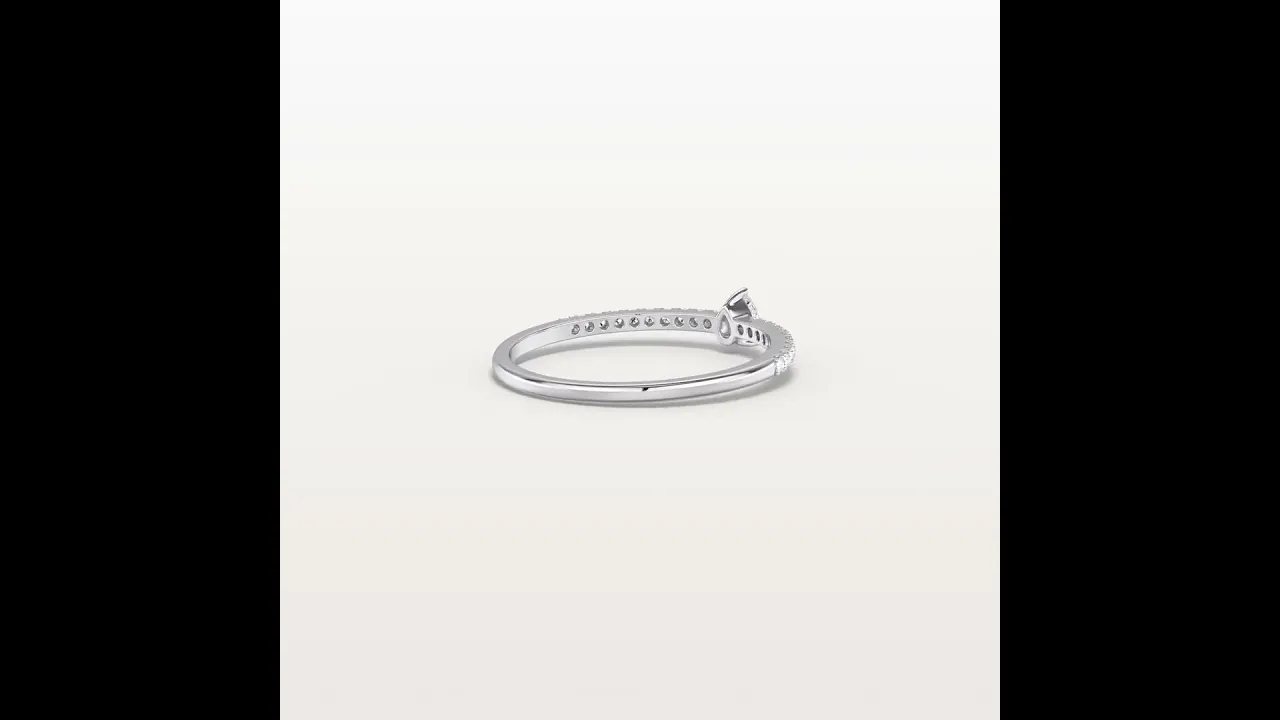 Petite Pear Lab Diamond Pavé Ring in 14K Gold/Platinum