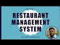 Lecture 1 Restaurant Management System