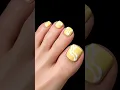 Cute Yellow White Toe Nail Art Simple Trendy Pedicure Design