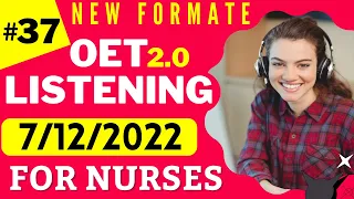 OET Listening Sample For Nurses - Test 37 - OET Listening  practice test 2.0 nurses exam online 2022