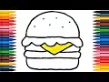 Hamburger Coloring Book Fun Painting Painting Hamburger Coloring Page