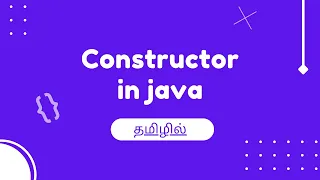Constructor in Java in Tamil What is Constructor with syntax and example Techtors