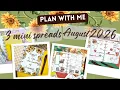 MINI PLANNER TRIPLE PLAN WITH ME AUG 2026 CURRENTLY PAGE MONTHLY VIEW FIRST WEEK DASHBOARD