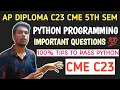 Python Programming Important Questions ap diploma C23 cme 5th sem python important questions