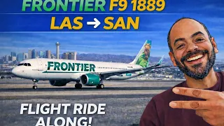 Frontier Airlines F9 1889 LAS SAN Full Flight Ride Along Taxi Takeoff Landing