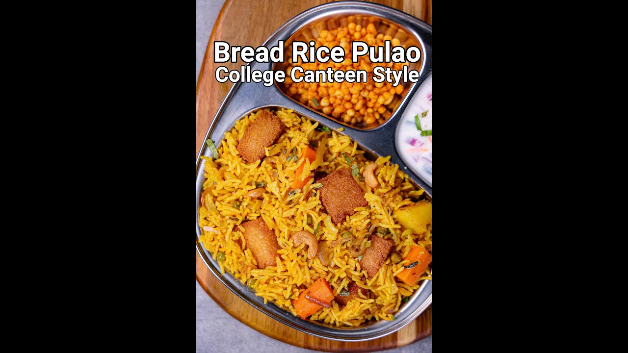 College Canteen Style Bread Pulao Recipe - Crispy Bread Rice Pulao #shorts #ytshorts