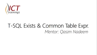 T-SQL Exist CTE Common Table Expression SQL Server Tutorial SQL Tips Tricks