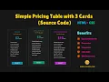 How to Create a Simple Pricing Table with 3 Cards Using HTML and CSS Free Source Code